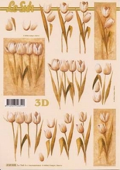 1080 – 3D-Bogen – DIN A4 – 21 x 29,7 cm – Blumen – Tulpen