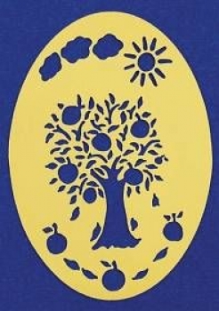 Embossingschablone - Apfelbaum – oval - 90 x 65 mm – statt 2,80 EUR