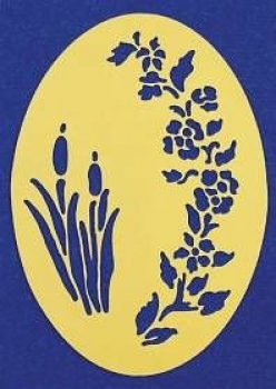 Embossingschablone - Rosenranke – oval - 90 x 65 mm – statt 2,80 EUR