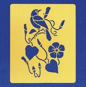 Embossingschablone – Vogel – Blätter – Blüten – 80 x 70 mm – statt 2,80 EUR