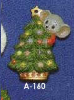 Maus – Tannenbaum – Ornament – Hänger – 9,2 cm – Design auf Vorder-​ und Rückseite – Schrühware