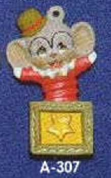 ALBERTAS–Gießform – neu – Maus in der Box – Ornament – Hänger – 9,2 cm – Design auf Vorder-​ und Rückseite