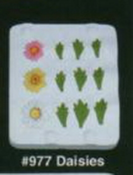 ALBERTAS-Giessform – neu -  Blumen und Blätter - Daisies im 12er-Set - bis 4,1 cm - USA