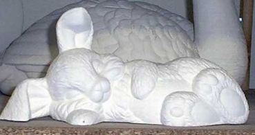 ALBERTAS-Gießform - neu - schlafender Knickohr-Hase - 25 cm lang - USA