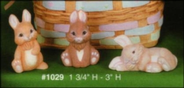 ALBERTAS-Gießform - neu – Hasen im 3er--Set - 4,5 bis 7,6 cm hoch - USA