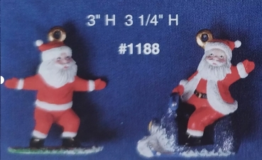 Santa-Ornamente im 2er-Set – bis 8,3 cm hoch – Schrühware