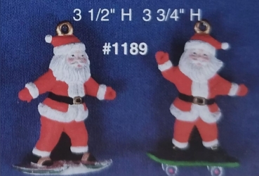 Santa-Ornamente im 2er-Set – bis 9,5 cm hoch – Schrühware