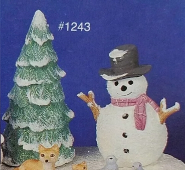 Schneemann & Baum im 2er-Set – bis 10 cm hoch – Schrühware