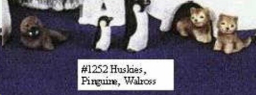ALBERTAS-Gießform – neu – Pinguine – Huskys – Walross im 5er-Set – bis 4,1 cm hoch – Sonderangebot