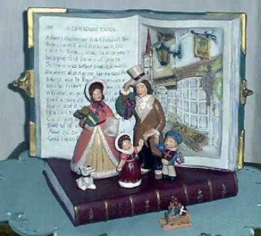 Weihnachtsbuch – Christmas Carol Book mit Figuren – 55 cm hoch – Schrühware