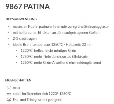 Patina – matt – Patina – 200 ml – Steinzeug-Glasur von BOTZ