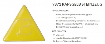 Rapsgelb – glänzend - 200 ml – Steinzeug-Glasur von BOTZ