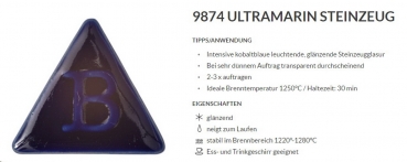 Ultramarin – glänzend - 200 ml – Steinzeug-Glasur von BOTZ