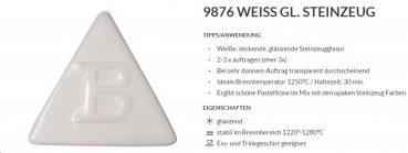 Weiß – glänzend - 200 ml – Steinzeug-Glasur von BOTZ