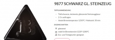 Schwarz – glänzend - 200 ml – Steinzeug-Glasur von BOTZ