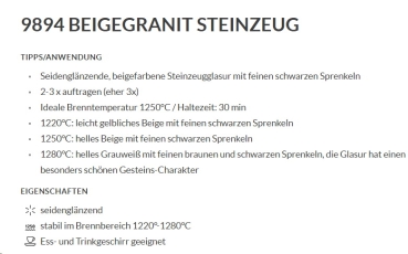 Beigegranit – seidenglänzend - 200 ml – Steinzeug-Glasur von BOTZ - Brennbereich 1.220 bis 1.280 °C