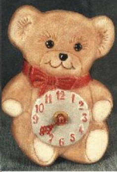 Teddy-Wanduhr – 15 cm hoch – Schrühware