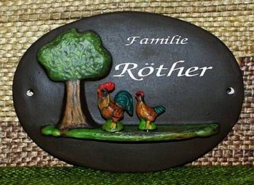 CARINA–Gießform – neu – Türschild mit Baum – 16,5 x 12 cm