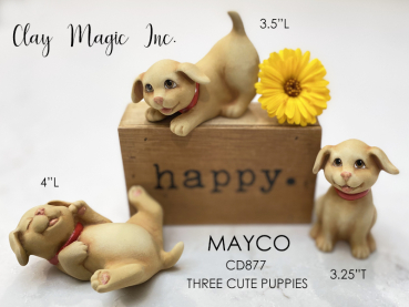 MAYCO-Gießform - neu – Three Cute Puppies – Hunde im 3er-Set – bis 10 cm – USA