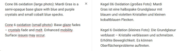 CG-1000 – Mardi Gras - MAYCO Jungle Gems ® – Kristallglasur – NONTOXIC – 1.000 bis 1.045 °C - Cone 06 bis Cone 05 – 16oz = 472 ml