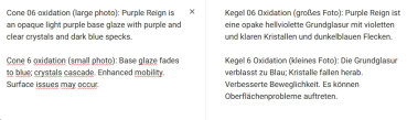 CG-1006 – Purple Reign - MAYCO Jungle Gems ® – Kristallglasur – NONTOXIC – 1.000 bis 1.045 °C - Cone 06 bis Cone 05 – 4oz = 118 ml