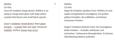 CG-954 – Wildfire –  MAYCO Jungle Gems ® – Kristallglasur – NONTOXIC – 1.000 bis 1.045 °C - Cone 06 bis Cone 05 – 16oz = 472 ml