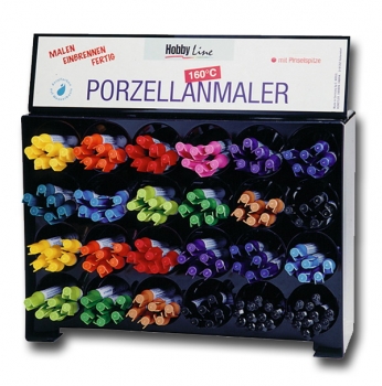 HobbyLine - Porzellanmaler mit Pinselspitze – PorcelainPEN easy - schwarz - Einbrennen im Backofen
