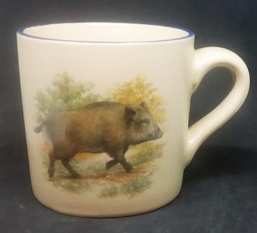 Keramik-Tasse  - Becher mit Wunschtext – Motiv: 1 x Wildschwein / Wild Boar