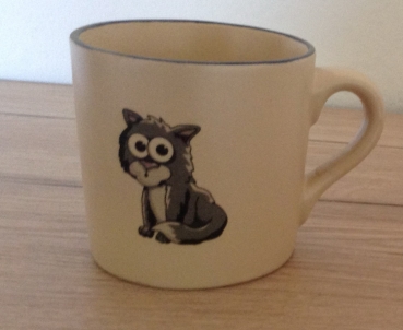 Keramik-Tasse  - Becher mit Wunschtext – Motiv: 2 x Katze