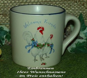 Decal – Welcome Friends – Hahn und Henne - 75 x 55 mm – DISC
