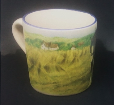 Keramik-Tasse  - Becher mit Wunschname – Rundum-Motiv / Henkel- und Innen-Motiv: Shire Horse - Pferdegespann