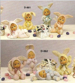 Tiny Tot Bunnies im 8er-Set – bis 10 cm hoch – Schrühware