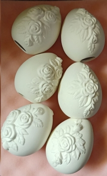 DONAS-Gießform - neu – Eier mit Rosenmuster im 6er-Set – je 6,35 cm hoch – USA