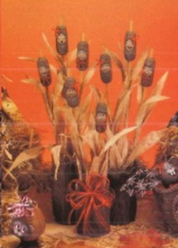 DONAS-Gießform - neu – Character Cat Tails  / Rohrkolben mit Gesicht im 8er-Set – je 5 cm lang - USA
