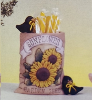 Samentüte - 15 cm hoch - Sonnenblumen mit Krähen – Schrühware