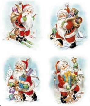 Decals – Santa im 4er-Set – je 95 x 80 mm
