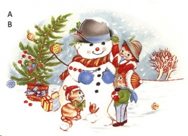 Decal – Schneemann – Our Snowman – 75 x 53 mm