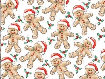 Decal – Chintzabschnitt – Festive Gingerbread – 16 komplette Lebkuchen-Motive je 60 x 45 mm