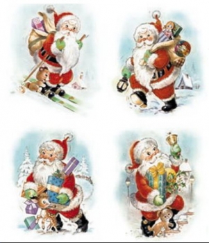 Decal – Santa – 4er-Set – je 75 x 60 mm