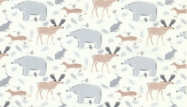 Decal – Chintzabschnitt – Alaska – 22 x 12,5 cm - Größenvergleich: Bär 4 x 2,5 cm