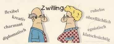 Decal – Wrap für Tassen / Becher – Sternzeichen Zwilling – 19,5 x 7 cm