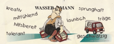 Decal – Wrap für Tassen / Becher – Sternzeichen Wassermann – 19,5 x 7 cm