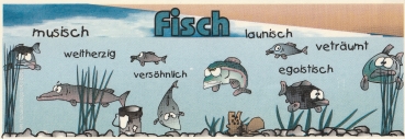 Decal – Wrap für Tassen / Becher – Sternzeichen Fisch – 19,5 x 7 cm