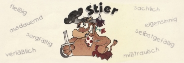 Decal – Wrap für Tassen / Becher – Sternzeichen Stier – 19,5 x 7 cm