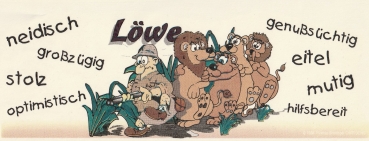 Decal – Wrap für Tassen / Becher – Sternzeichen Löwe – 19,5 x 7 cm