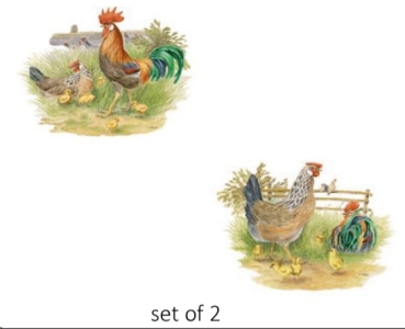 Decal – Hühner-Familien im 2er-Set – je 90 x 55 mm
