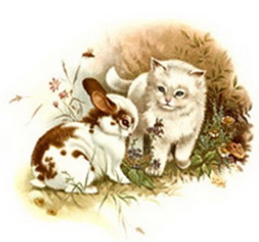 Decal – Kaninchen und Kätzchen – Pets – 105 mm