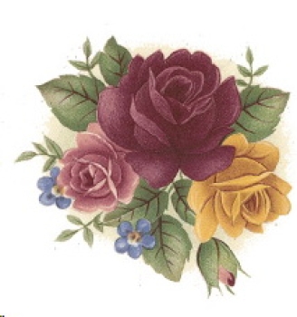 Decal – Blumen – Village Rose – 25 mm Ø