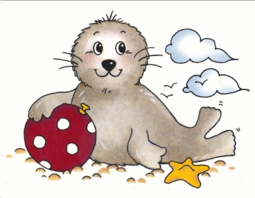 Decal – Playful Seal – spielende Robbe – 115 x 120 mm