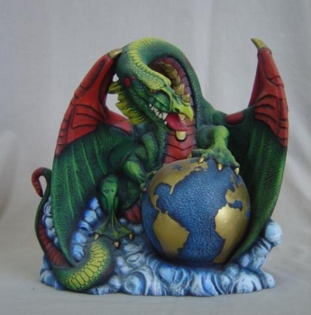 DocHolliday-Gießform - neu – Dragon Millenium – Drache mit Weltkugel – 28 x 28 cm  - USA